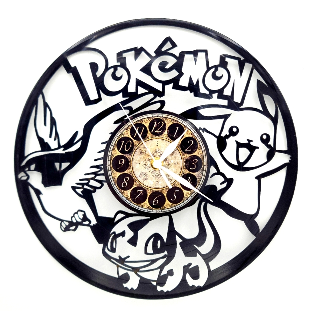 POKEMON vinyl record clock